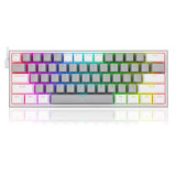 Cumpara ieftin Tastatura gaming mecanica Redragon Fizz gri cu alb iluminare RGB switch-uri rosii