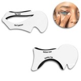 Set 2 Șabloane pentru Machiaj, Eyeliner și Smokey Eye, Plastic, Alb/Negru, CMCLASS