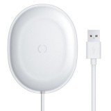 Incarcator wireless Baseus Jelly Qi 15W, compatibilitate smartphones, Cablu Type-C la USB inclus, alb