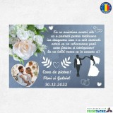 Tablou Canvas Personalizat Nunta Casa de Piatra cu Fotografie Mirilor, Decoratiune Casa, Print Premium, Cadou Unic