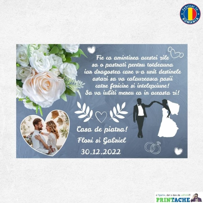 Tablou Canvas Cadou de Nunta &ldquo;Casa de Piatra&rdquo; cu fotografiia mirilor