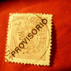 Timbru Portugalia 1893 Carlos I supratipar oblic Provisorio ,25r. violet stamp.