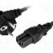 Cablu alimentare AC, 3m, 3 fire, culoare negru, CEE 7/7 (E/F) &amp;#351;tecar in unghi, IEC C15 mama, LIAN DUNG -