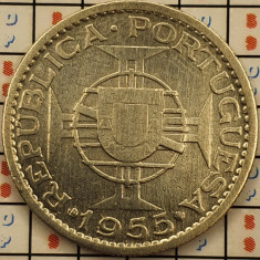 Mozambique 10 escudos 1955 argint - km 79 - A007