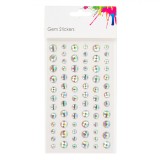 Set Autocolante Decorative, 72 Buc, Strass-uri Acrilice Rotunde, Multicolor, Oem