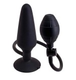 Dop Anal Gonflabil Large, Silicon, Negru, 16.9 cm