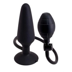 Dop Anal Gonflabil Large, Silicon, Negru, 16.9 cm