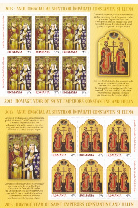 ANUL SFINTILOR IMPARATI CONSTANTIN SI ELENA,MINICOALA,2013,Lp.1980b,MNH **.