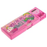 Penar magnetic multifuncțional cu calculator, 2 compartimente, 25,5x3x9cm, Roz, CMCLASS