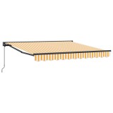 vidaXL Cortina Retractabilă Manual Galben și alb 350 x 250 cm 3330215