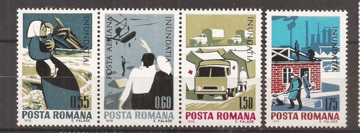 Romania - 1970 - INUNDATIA I, SERIE, Nestampilat