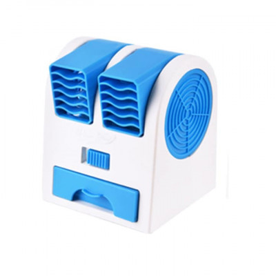 Ventilator USB, Sunmostar, ABS, Alb/Albastru foto