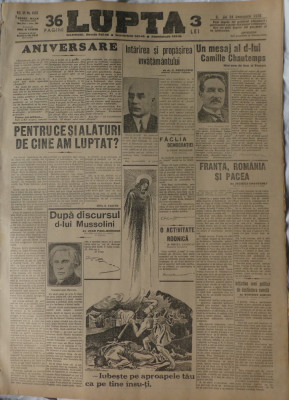 Ziarul Lupta, 24 decembrie 1936, Constantin Mille, 36 pagini foto