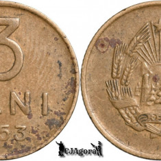 1953, 3 Bani - RPR - Romania