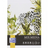 Bloc De Desen Oxford Mixed Media, A4, 25 File - 225g/mp, Coperta Carton - Design Leopard