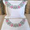 Set 2 Fete de pernuta, Vintage din bumbac cu broderie aplicata, manuala in cruciulite