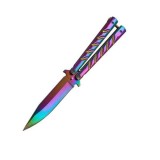 Cumpara ieftin Cutit tip briceag Balisong 22 cm,cu lama fara tais, Cutit de antrenament