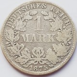 663 Germania 1 Mark 1875 Wilhelm I (type 1 - large shield) - D - km 7 argint