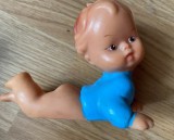 Bebe baietel, Jucarie romaneasca de cauciuc, ARADEANCA, anii 60, piuitoare