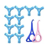 Set de 10 cleme Y Chewies si 2 dispozitive de indepartare, pentru aparate dentare invizibile, albastru