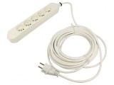 Prelungitor 5 prize PVC alb 3m 16A