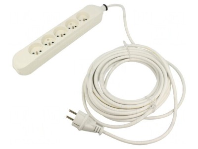 Prelungitor 5 prize PVC alb 3m 16A foto