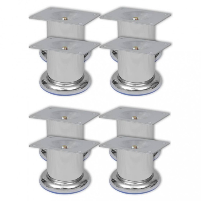 vidaXL Picioare de canapea rotunde, 8 buc., 60 mm, crom