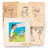 Cinci portrete și caricaturi ale lui Geo Dumitrescu, semnate de Ion Vlad și Silvan Ionescu