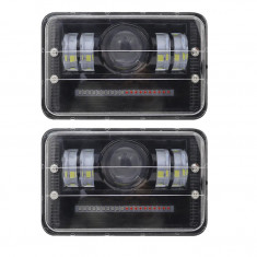 Set 2 x proiectoare auto lupa 240W/set LED, 14000 lumeni