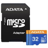 Adata - Memory Card (AUSDH32GUICL10A1-RA1) - MicroSDHC, Adapter, Class 10, UHS-I U1, 32GB, Read 100MB/s - Black