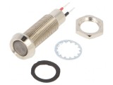 Lampă de control LED roșie 24-28VDC &Oslash;8.1mm IP67 alamă