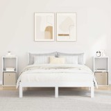 vidaXL Noptieră cu sertar 2 pcs Alb 35 x 32 x 68,5 cm Lemn compozit 8000629