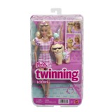 BARBIE TWINNING LOOKS SET PAPUSA BARBIE BLONDA SI CATEL CU ACCESORII