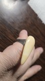 Inel argint vintage cu os (ivory)