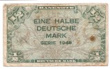 Germania &frac12; Deutsche Mark 1948 - U.S. Army Command, P-1 (2)