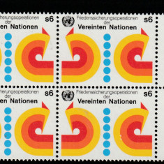 Natiunile Unite Vienna-1980-Lupta pentru pace,dantelat,bloc de 4,MNH,Mi.11