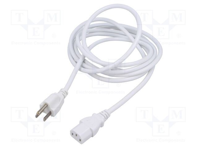 Cablu IEC C13 mamă NEMA 5-15 (B) 3m alb LIAN DUNG