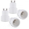 Set 4 Adaptoare dulie de la GU10 la E14, Kwmobile, Alb, Plastic, 27507