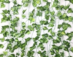Eellous 12 pachete - 84-ft matase artificiala vi?a de vie iedera frunze ghirlanda plante aga?at nunta ghirland flori false frunzi? acasa bucatarie gra foto