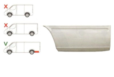 Segment reparatie aripa spate Mercedes Sprinter 1995-2007,Lt 1995-2006 Partea Dreapta, Spate, baza roti : 4025 mm , lungime 1185 mm , inaltime 500 mm foto