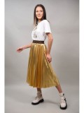 FUSTA LUNGA PLISATA GOLD TALIE UNICA Auriu