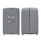 Husa Cheie Auto pentru Renault / Dacia - 4 Butoane - Keyless Go, kwmobile, Silicon, Gri, 54806.04