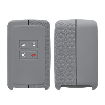 Husa Cheie Auto pentru Renault / Dacia - 4 Butoane - Keyless Go, kwmobile, Silicon, Gri, 54806.04 foto