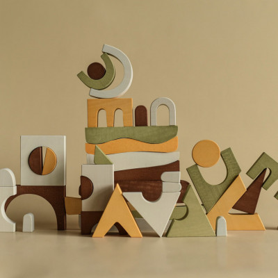 Jucarie din lemn - Blocuri puzzle foto