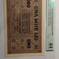 2 bancnote 1.000lei din 1917 consecutive PMG64EPQ