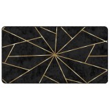 Covor lavabil, negru si auriu, 80x150 cm, anti-alunecare