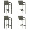 Set 4 Scaune Bar Gossi Gri Poliratan, Cadru Otel, Inaltime 118 cm. Scaune Living/Bucatarie