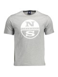 Cumpara ieftin Tricou barbati, cu imprimeu cu logo, Regular fit, Gri deschis, L