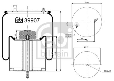 FEBI BILSTEIN 39907 Burduf, suspensie pneumatica foto