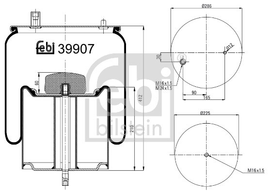 FEBI BILSTEIN 39907 Burduf, suspensie pneumatica